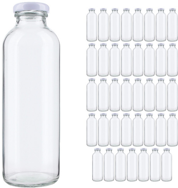 공병상회 일자음료 유리병 1박스 화이트캡, 40개, 500ml