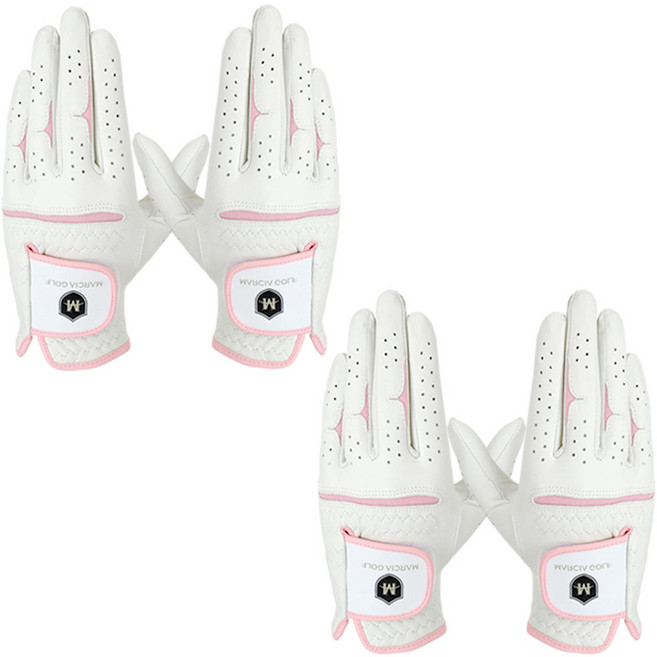(2켤레) 여성용 올양피 골프장갑 양손착용 2켤레, 횐색, 2세트