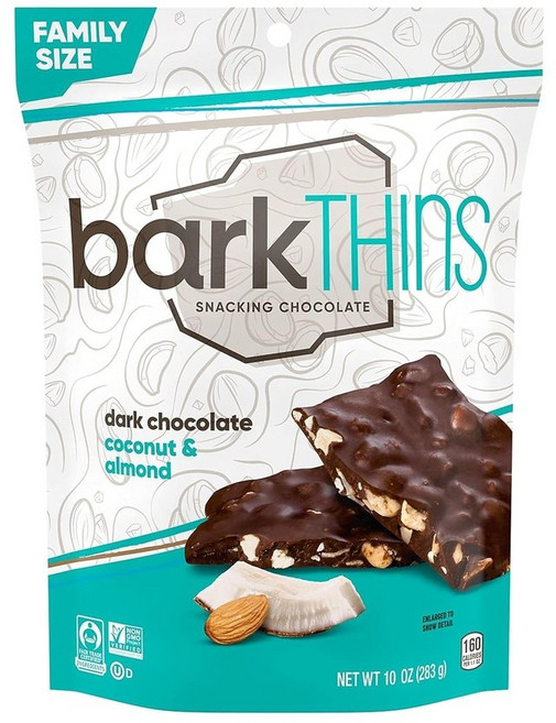 BARKTHINS 아몬드 다크 초콜릿 바크 코코넛 10온스, 283g, 1개