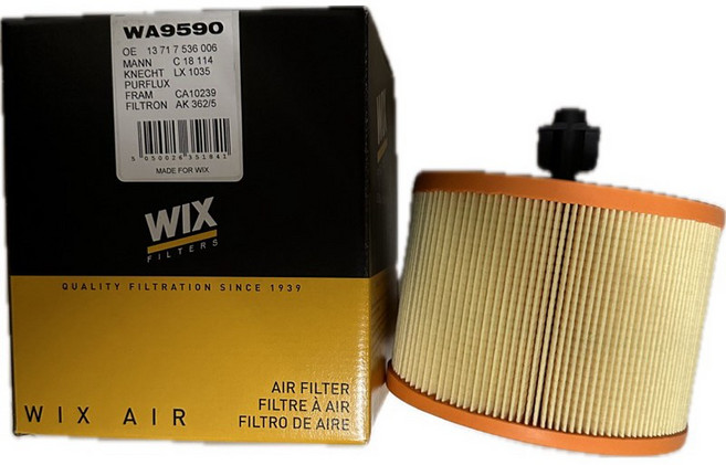 WIX 空氣芯 WA9590 BMW E81 E82 E87 E88 E90 E91 E92 E93 E84 N52引擎適用, 1個