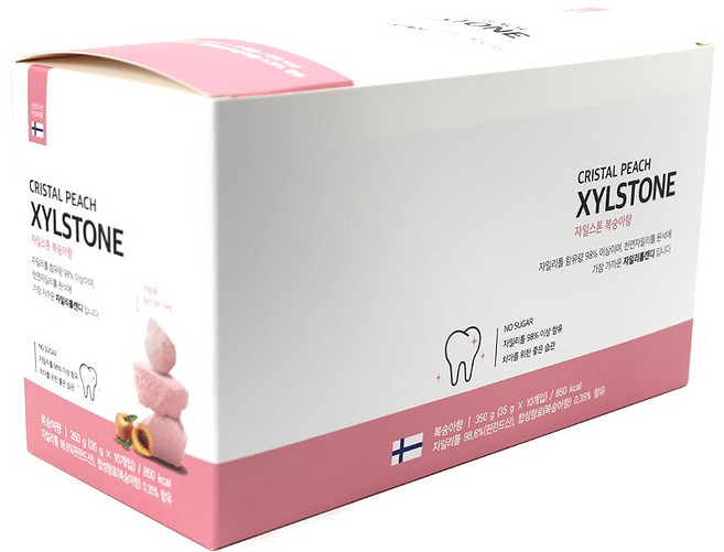 자일리톨 스톤캔디 복숭아향, 35g, 10개