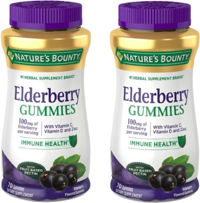 [네이쳐스 바운티] 엘더베리 구미젤리 100mg 구미젤리 70개(구미젤리 1개당 50mg) 2 SET - 쿠팡