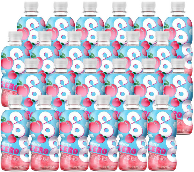 팔도 코코뿌요 음료 복숭아맛, 280ml, 24개