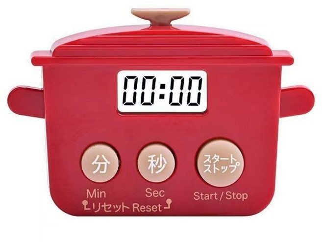 計時器 倒數定時器 廚房可愛計時器 磁吸計時器 可視計時器, 1個, 紅色