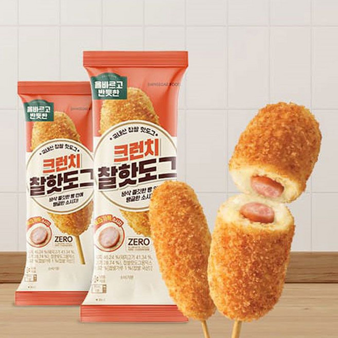 올바르고반듯한 크런치찰핫도그 75g 10봉+찰핫도그 80g 10봉