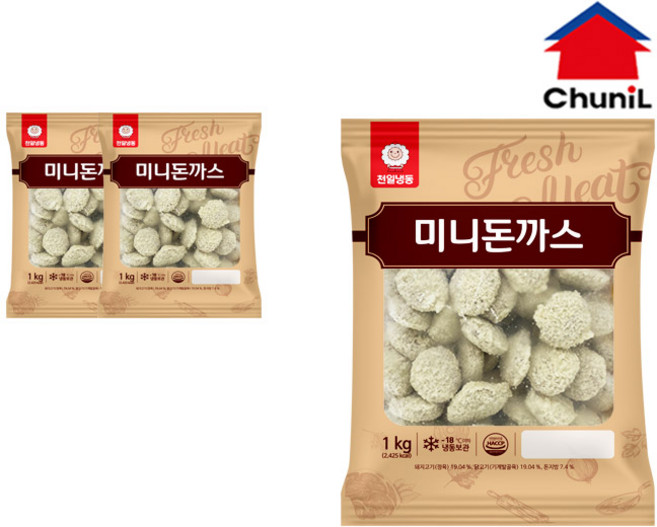 [자연맘스토리] 천일 미니 돈까스 1kg x 3개