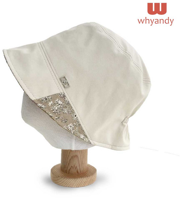 와이앤와이 중년여성 사선 미니꽃배색 금속장식 벙거지 가을 정장 캐주얼 나들이 안감기모