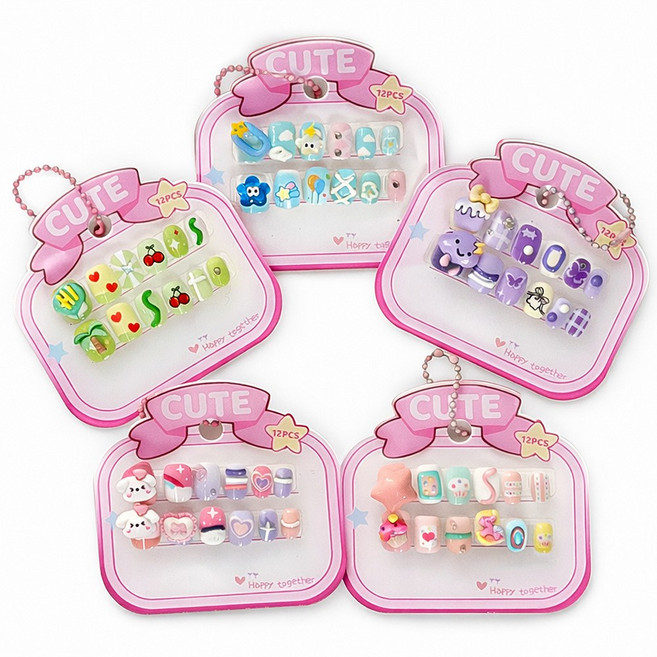 베리큐트네일 붙이는 셀프 네일아트 5종세트 어린이 네일팁 어린이 네일세트 어린이선물, 1개