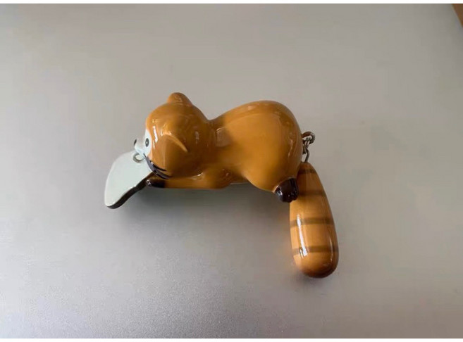 LUREER 小浣熊造型 浮水米諾 10克 扭扭醬限定塗裝 路亞 可愛浣熊假餌, 橘黃（經典色）,一支（盒裝附BKK鉤+鑰匙圈）, 1個