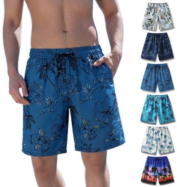 남자 하와이안 반바지 여름 휴양지룩 비치웨어 밴딩 빅사이즈 퀵드라이