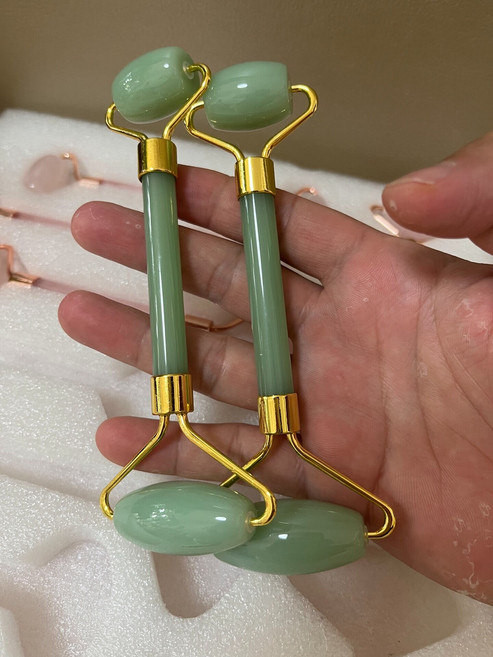 玉石 臉部 滾輪 刮痧 按摩器, 1個, 如圖所示