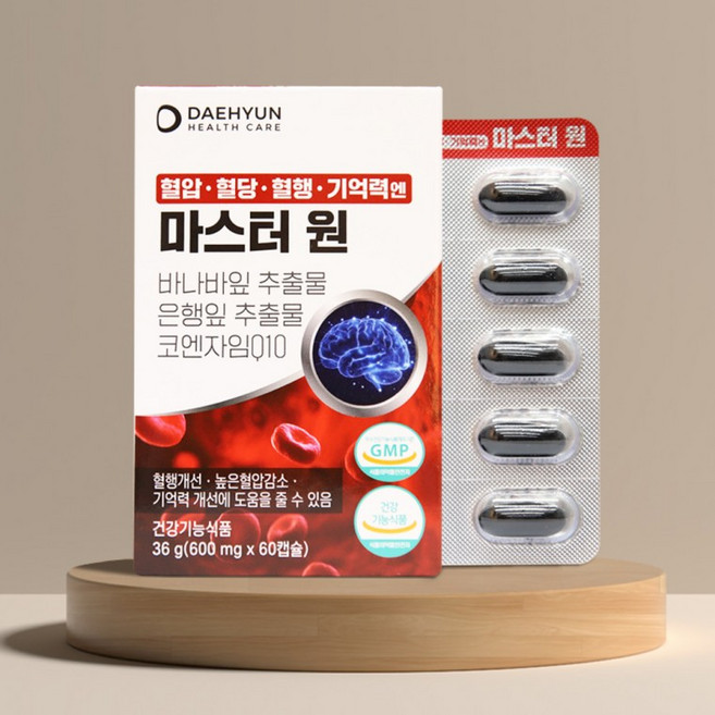 혈압 혈당 혈행 기억력 엔 마스터원(쇼핑백/사은품/답례품/명절선물/고혈압/당뇨/오메가3/치매/영양제), 1정, 1개