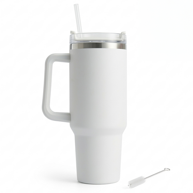 로롱코코 대용량 세라믹텀블러 빨대 세척솔, 1개, 1.18L, 크림화이트