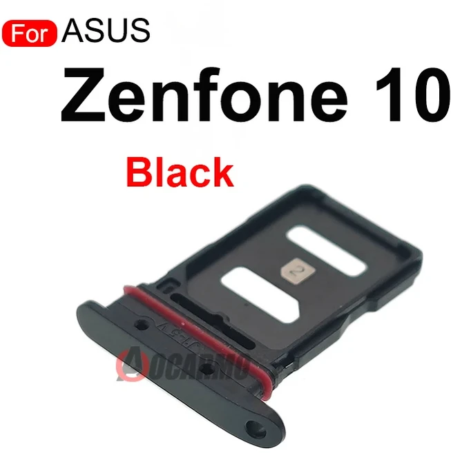 호환 ASUS Zenfone 9 10 Sim 트레이 소켓 슬롯 홀더 교체 부품 용 검정색/흰색 SIM 카드 수리, 02 Zenfone 10--Black