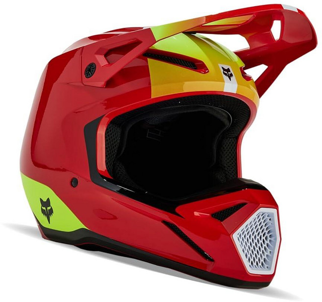 Fox Racing 유니 V1 Motocross 더트 바이크 헬멧 형광 레드 XS, 형광 레드 쉴드