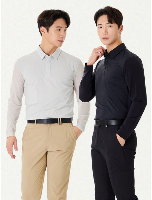 볼빅 남성 골프 에센셜 시즌패턴 냉감 긴팔 티셔츠 VMTSO493_LG 3079847