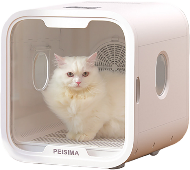 DRYPET 저소음 펫드라이룸 강아지 털말리기 고양이 드라이기 애견 대풍량 건조기 72L, 1개, 화이트, PRO 72L