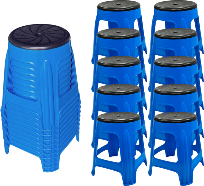 [나코] 플라스틱 회전의자 간이 야외용 보조의자 편의점의자 포장마차 행사용, 스카이블루, 10개