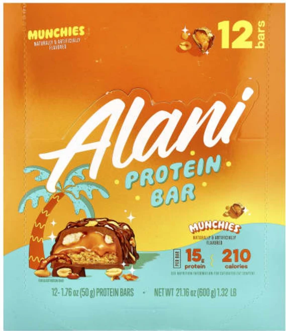 알라니 누 프로틴 바 먼치스 12개 바 각 50g (1.76 o Alani Nu Protein Bar Munchies 12 Bars 1.76 oz (50 g) Eac, 1개 - 쿠팡