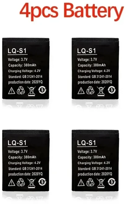호환 PURFIELD LQ-S1 스마트 워치 배터리 DZ09 W8 A1 QW09 KSW-S6 RYX-NX9 380mA 3.7V 리튬 충전식