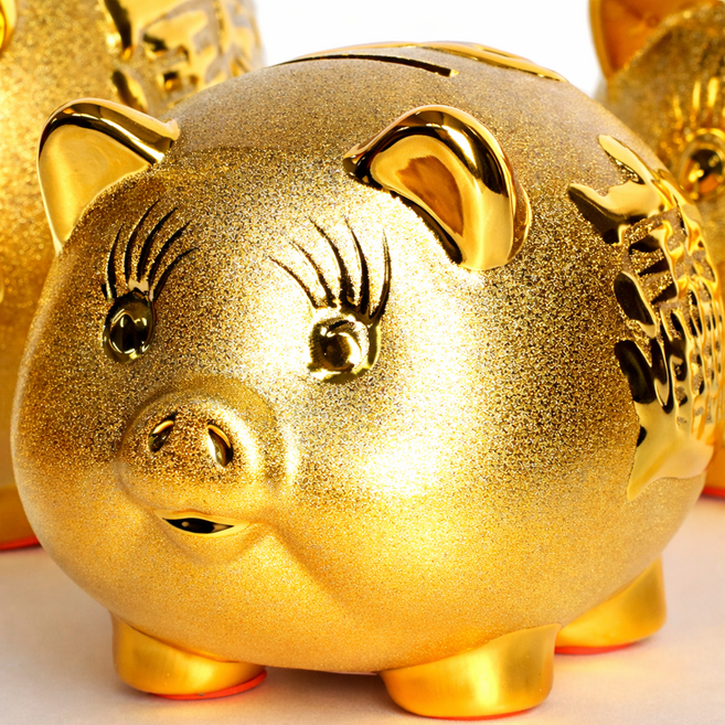 금전운 불러오는 황금돼지 저금통 로또 기원 선물용, 1개, 소