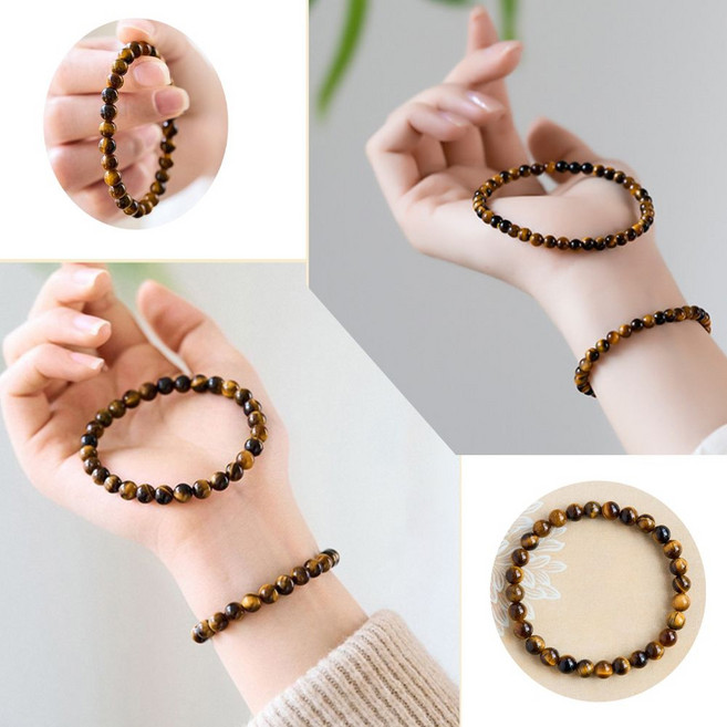 [2개묶음] 호안석 팔찌 행운팔찌 재물운 액막이 건강 선물 4mm/6mm 천연원석 천연 원석 cs0+28230Cc