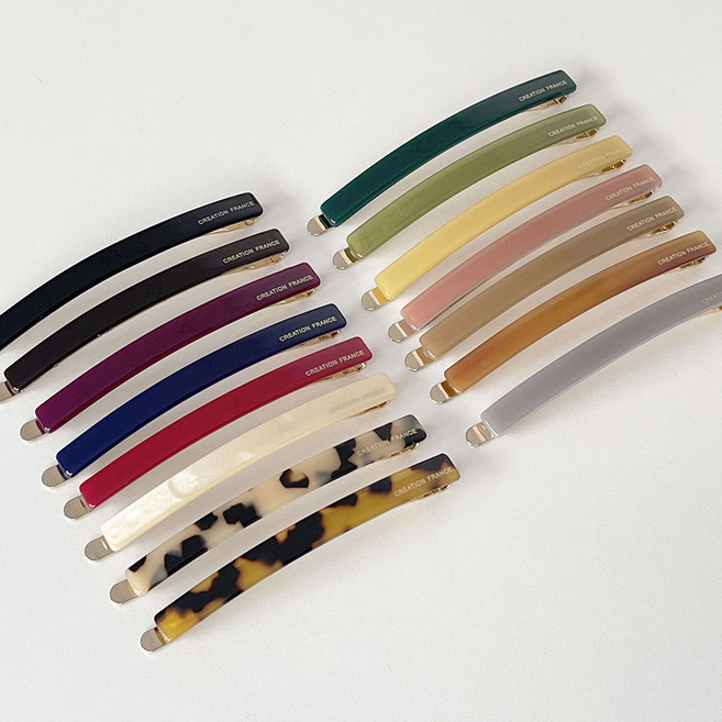 프랑스핀 호피 마블 컬러 큰사이즈 옆머리고정 실핀