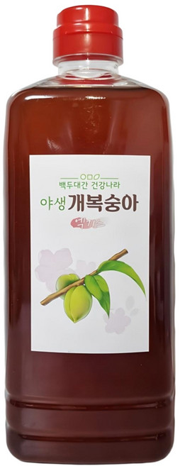 시골장터 개복숭아 액기스 1000ml 발효액 효소 엑기스 원액 대용량, 1L, 1개