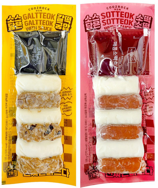 쿠즈락 소스담은 소떡소떡 (매콤양념+갈떡궁합), 135g, 2개