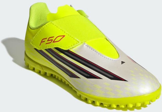 아디다스 F50 클럽 VEL 유소년용 끈 없는 벨크로 타입 인조잔디용 축구화