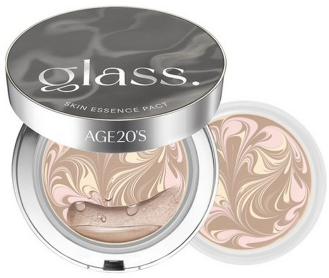 에이지투웨니스 글래스 스킨 에센스 팩트 퍼펙트 파운데이션 21호 12.5g + 리필 세트, 1개, 뉴트럴 아이보리