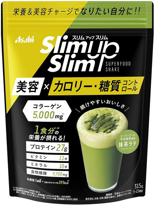 슬림업슬림 슈퍼 푸드 셰이크 말차 라떼, 1개, 315g