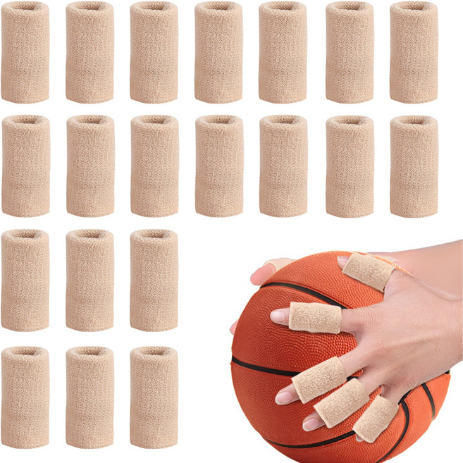 아마존 미국 3년 연속 스테디셀러 BuonVezzo 부드러운 손가락 보호대 아대 밴드 스포츠 핑거슬리브, 20개, 스킨