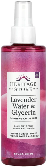 Heritage Store 라벤더 워터 및 글리세린 수딩 페이셜 미스트 240ml(8fl oz) 2팩, 1개, 240ml - 쿠팡