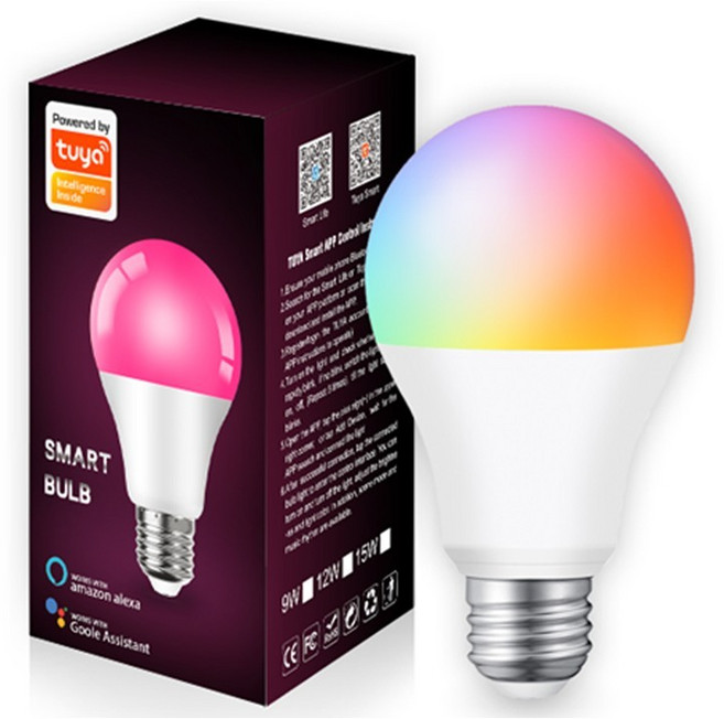 Tuya 智能燈泡 RGB+CW+WW 調光調色 語音控制 WiFi 藍芽, 1個