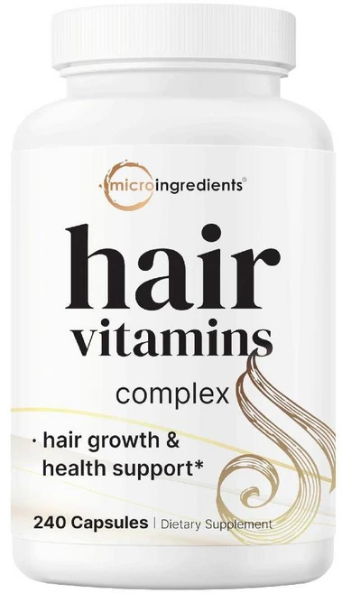 Micro Ingredients 여성 및 남성용 모발 성장 비타민 240 캡슐 비오틴 콜라겐 케라틴 쏘팔메토 - 쿠팡