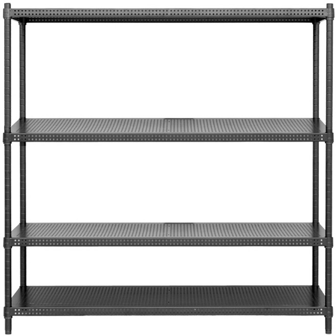 dayneeds 沖孔 120x45x120公分 烤漆架 (兩色可選), 黑色, 4 Tiers