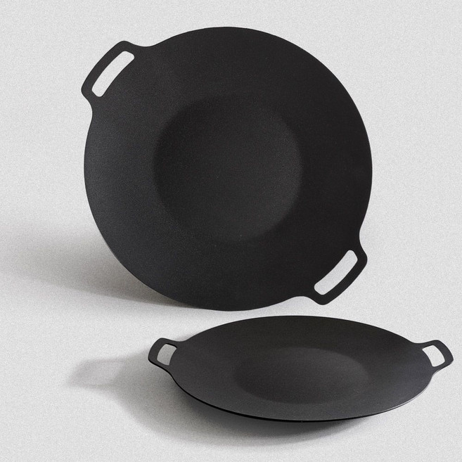 무쇠 캠핑 그리들 30cm 고기 불판 그릴 강철 코팅팬, 플라잉쿡_무쇠 그리들 (30cm)