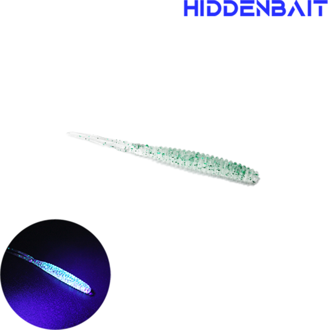 히든베이트 스콜 아징 볼락웜 루어웜 송어웜, 004 CLEAR GREEN FLAKE, 10개, 0.6g