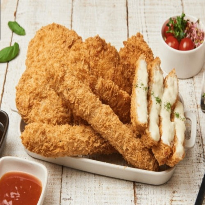 수제등심돈까스 치즈돈까스 치킨까스 (반반세트), 등심3치킨4조각, 에어프라이용