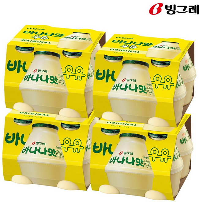 빙그레 바나나맛 우유, 바나나우유, 16개, 240ml