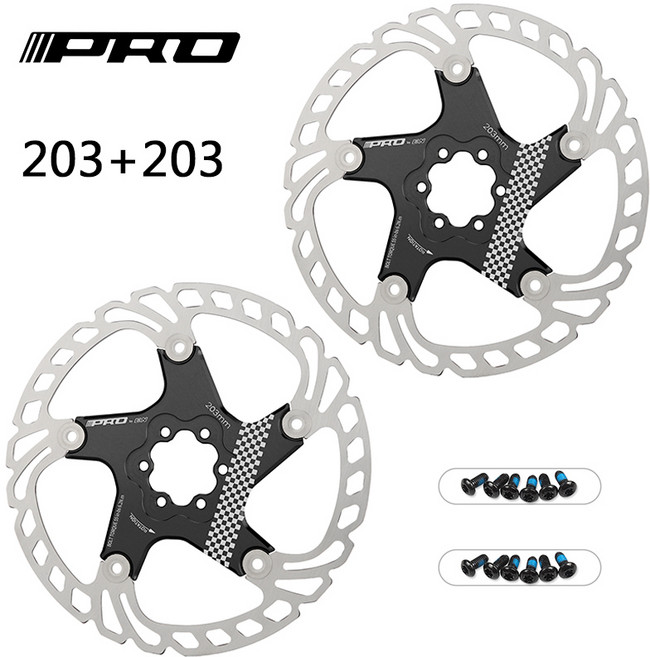 IIIPRO 자전거 로터 플로팅 방열 브레이크 디스크 유압 140mm 203mm 2 개, 05 BLACK-203-203MM