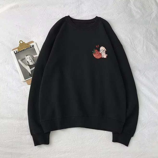 情侶大學T 男女款【M-8XL】大碼300斤可穿 長袖 薄款 圓領衛衣 情侶帽T 秋冬情侶裝 小狗愛情