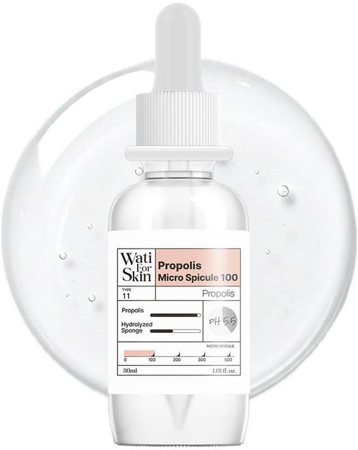 WATI FOR SKIN 프로폴리스 에센스 마이크로샷 100 - 딥 하이드레이션 & 수딩 케어 빠른 흡수 세럼 피부 장벽을 위한 영양이 풍부한 에센스 30ml, PRO POLIS Microshot