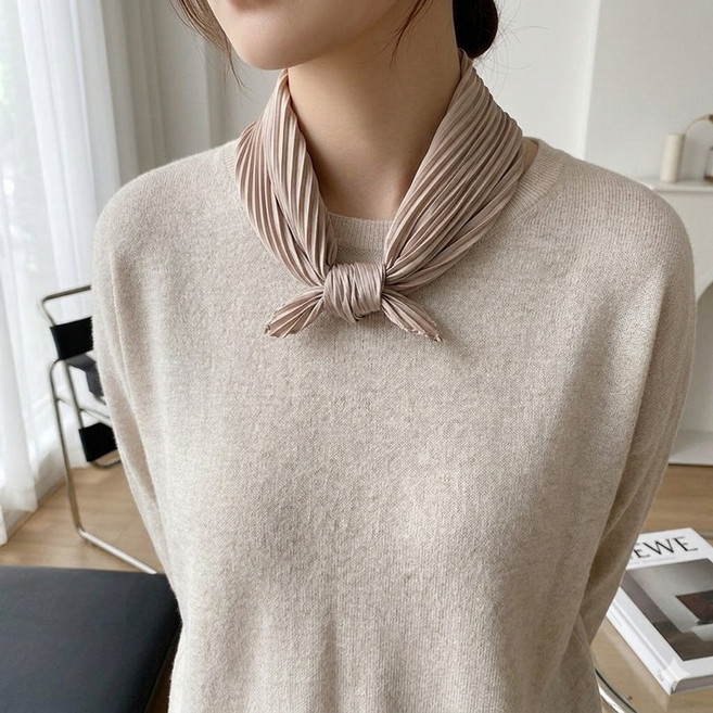 SDB 플리츠 스카프 스프링 패션 주름 머플러