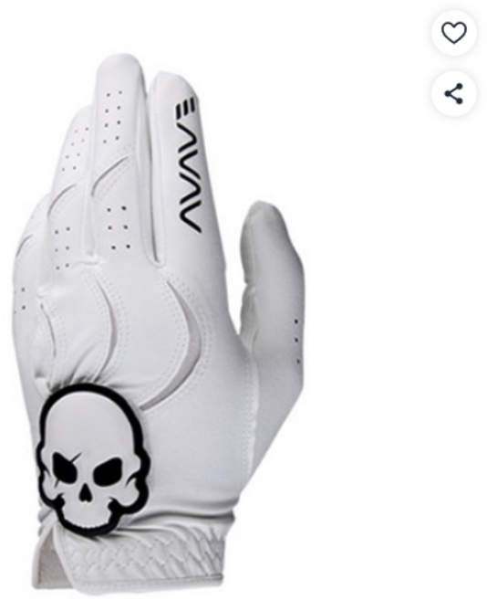 어베이브 남여공용 스컬로고 칼라 골프장갑 왼손용, WHITE, 1개