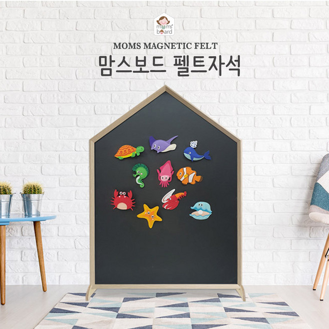[맘스보드]펠트자석 / 유아 자석 화이트, 1개