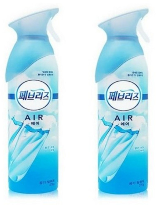 페브리즈 에어 맑은 하늘 바람 실내 탈취제 본품, 275g, 2개