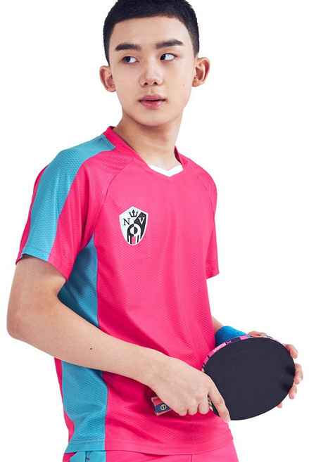 (국가대표 착용) 엑시옴(XIOM) 공식 본사 직영 루시안(LUCIAN) 2컬러 이태리원단 기능성 탁구 유니폼 반팔 상의 경기용 탁구복