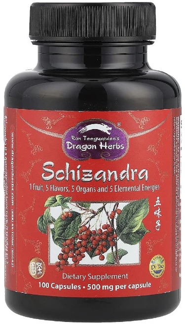 드래곤허브 오미자 열매 추출물 Schizandra 1500mg 캡슐 100정, 1개 - 쿠팡